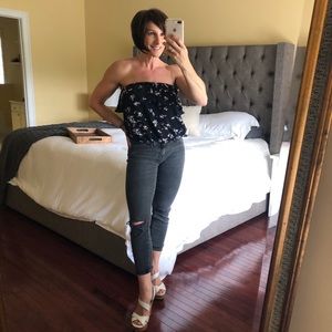 Express ruffled tube top - size medium